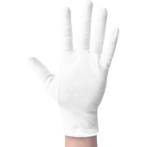 ANSMIO 2 paar katoenen handschoenen, witte handschoenen voor droge handen, katoenen handschoenen om te slapen, hydraterende nachthandschoenen, witte handschoenen van 100% katoen, maat L (2 paar)