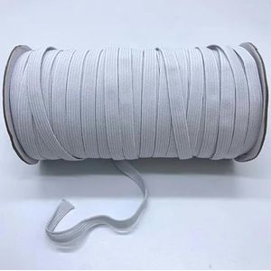 Wit/zwart hoge elastische platte elastische band 5m/lot 3/6/10/12/15mm nylon elastische platte band kledingstuk broek naaien accessoires-WIT-14 mm
