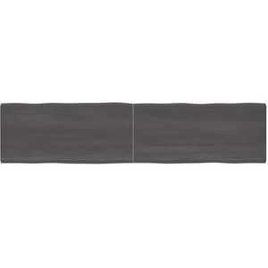 AUUIJKJF Tafelaccessoires Tafelblad Donkerbruin 220x50x(2-6) cm Behandeld Massief Houten Live Edge Meubels