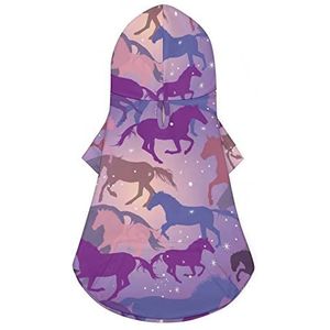 Paard Leuke Hond Hoodie Print Huisdier Kleding Trui Jas met Hoed voor Kleine Honden Katten 2XL