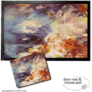 1art1 Joseph William Turner, Fire At Sea, 1834 Deurmat (60x40 cm) + Muismat (23x19 cm) Cadeauset