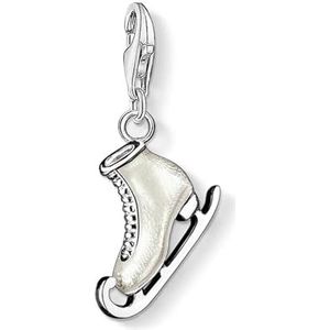 Witte schaats bedel hanger, 925 sterling zilver sport hanger bedel handgemaakte bedel for sieraden ketting armband cadeaus for vrouwen meisjes