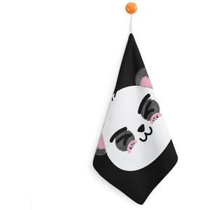 Leuke Panda Beer Gezicht Vierkante Handdoeken Voor Badkamer Opknoping Sneldrogende Keuken Gezicht Badhanddoek Set 1 STKS
