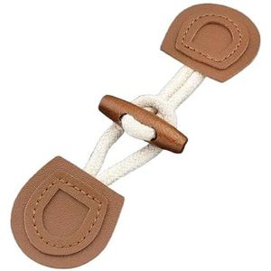 1 Paar Hout Lederen Hoorn Knoppen Jas Jas Sluiting Toggle Gespen Vest Bevestigingsmiddelen Sluiting Voor Diy Kleding Naaien Decoraties