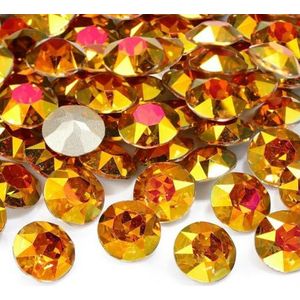 10 stuks edelsteenbloem K9 glitterglasstenen pointback edelsteen kristal strass kralen lijm op strass voor DIY nail art-astraal roze-12mm-10 stuks