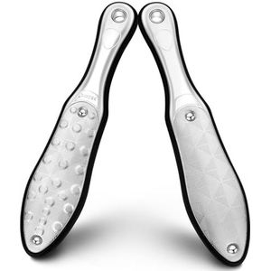 BEZOX Professionele voetvijlen Dubbelzijdige pedicure Raspvijl Harde gebarsten huid Eeltverwijderaar Draagbaar voetverzorgingsgereedschap (geheel roestvrij staal) - geschenkdozen