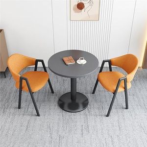 JAVYPPT Ronde onderhandelingsreceptie tafels en stoelen combinatie - moderne zakelijke eetkamer set voor woonkamer, balkon en koffievergaderingen (oranje)