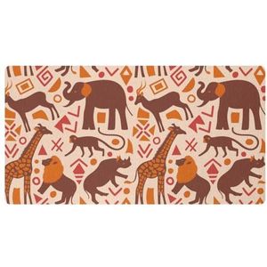 Afrikaanse wilde dieren leeuw olifant giraf keukenmat, antislip wasbaar keukenvloer tapijt, absorberende keukenmat loper tapijt voor keuken, hal, wasruimte