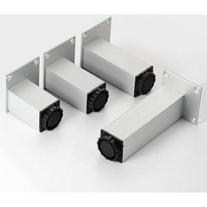 4-pack meubelpoten, 15 cm zware doe-het-zelf meubelen metalen tafelpoten, vervangende bankpoten, met schroeven, for kasten, tv-kasten, laden, nachtkastjes, zwart, zwart-40 cm (15,7 inch) (Color : Sil