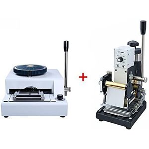 Hete persmachine PVC-kaart Embosser Emboss Nummer Machine 6 8D DIY Codering Machinebrieven Nummers Embossing Coder Hot Stamping Machine 90As Warmt snel en gelijkmatig op(68D with 90AS)