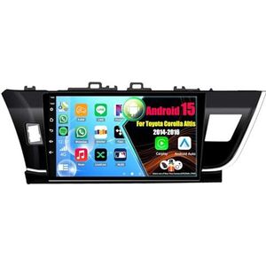 Android 15 Autoradio Voor Toyota Corolla Altis 2014-2016 met Draadloze Carplay Android Auto, 10 Inch Autoscherm Soporta Bluetooth WIFI GPS FM/RDS(LHD,8Core(4+64GB))