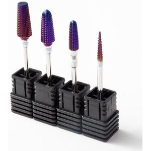 HQABCUTR 1/4 stuks conische paarse wolfraamcarbide nagelboorbits met 3/32"" schachtfrees