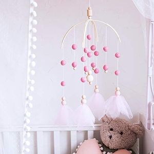 let's make Nordic Kwekerij Houten Peal Baby Girl Mobiele Decor Hangende Hanger Art Mobile Baby Kroonluchter Fotografie Rekwisieten Pasgeboren Cadeau