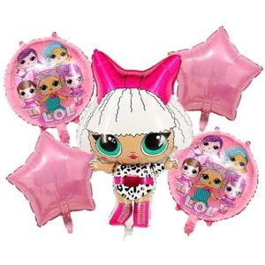 Verjaardag Versiering voor Kinderen - Decoratie voor kinderfeestje - Birthday/Party Decoration Set - L.O.L. / LOL Surprise Doll-Roze-(folie ballonnen set)