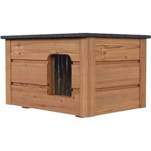 QLS Honden- kattenhuis van hout, 53 x 39 cm, geïsoleerd, winterbestendig, gemonteerd, outdoor