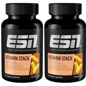ESN VITAMIN STACK, 2 x 120 Vegan Capsules, Multivitamin, Alle Essentiële Vitamines - Vegan - Gemaakt in Duitsland, Laboratorium Getest