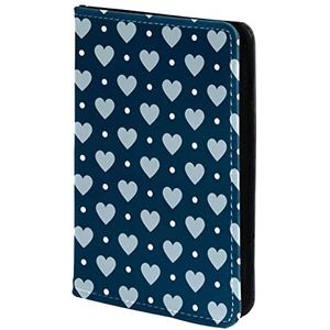 Paspoorthouder, Paspoorthoes, Paspoortportemonnee, Travel Essentials Blue Hearts & Dots, Meerkleurig, 11.5x16.5cm/4.5x6.5 in