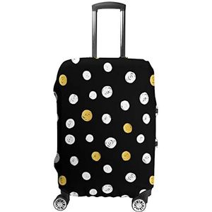 Aquarel Goud Witte Stippen Print Reizen Bagage Cover Wasbare Koffer Protector Past 19-32 Inch Bagage