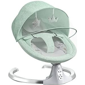 Bioby Elektrische babyschommel met 5-punts riem, bluetooth-touchscreen/afstandsbediening met luidspreker, 5 schommelsnelheden, 3-traps timer, voor baby's onder 9 kg