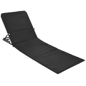 Spetebo Opvouwbare strandmat met rugleuning, zwart, strandstoel, ligbank, mat, ligstoel