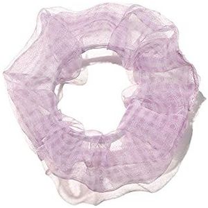 Romantisch transparant borduurwerk bloemen mesh scrunchies haarbanden haarring haartouw hoofddeksel (D, violet)