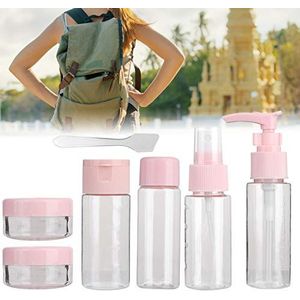 7 stks/set Reisfles Set, Douchegel 7pcs Temperatuurweerstand Toilettas met plastic (blauw)