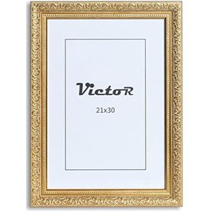 Victor Vintage Fotolijst “Rubens” in 21x30 cm (A4) Goud Groen - Staaf: 30x20mm - Echt Glas - Fotolijst Barok - Antiek - Fotolijst 20x30 Vintage - Fotolijst A4 Goud