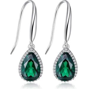 earring Oorbellen Smaragd 925 Sterling Zilver Dangle Drop Oorbellen for Vrouwen Groene Sieraden Dangle Oorbellen fringe