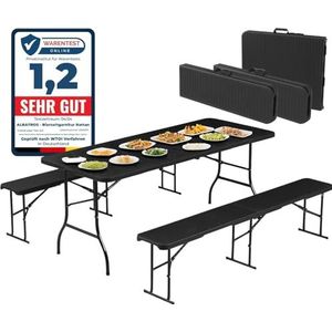 Albatros - Biertentset - Rotan - Set van 2x Bierbank en 1x Biertafel