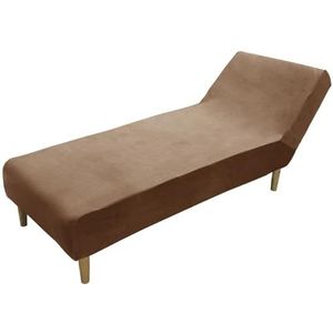 Luxe Fluwelen Chaise Lounge Hoes Zachte Pluche Chaise Hoes Stretch Armloze Chaise Lounge Hoes Meubelbeschermers Wasbare Fauteuil Bank Hoes Voor Woonkamer Slaapkamer(Color:Camel)