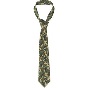 OdDdot Afrikaanse Textiel Patchwork Mannen Polyester Mode Print Tie Geweldig Voor Business Dagelijks Werk Bruiloft Dances Geschenken Etc, Groene Militaire Camo, Eén maat