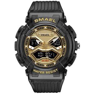 Man Sport Horloge Led Mode Leger Militaire Horloges 50mwaterproof Analoge Analoge Multifunctionele Horloge Digitale Horloges voor Mens, Zwart Goud