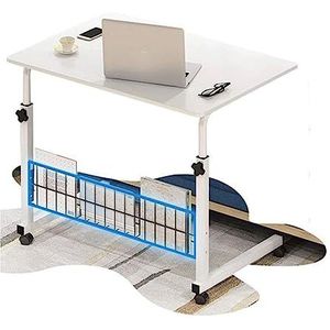 Bedtafel Overbedtafel In hoogte verstelbaar Mobiel sta-bureau Stalen frame Rollende laptoptafel Vergrendelbare zwenkwielen Hefcomputerbureau luxueus