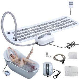 SHAIRMB Portable Spa Bubble Bath Mat, Full Body Spa Bubbling Bath Non-Slip Mat, with Remote & Pillow, Electric Air Pump & 6 Levels Adjustable, for Body Relaxation,A