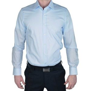 Marvelis heren business overhemd body fit effen, kleur:lichtblauw, maat:39