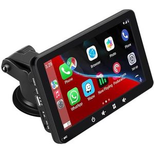 Draagbare autoradio voor Apple Carplay Wireless en Android Auto, 7 inch HD touchscreen, radio 1080P met BT 5.0, ondersteuning spiegellink voor vrachtwagen, camper, dashboard