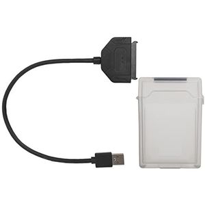 2,5 Inch SATA USB 3.0-adapter, 6 Gbps 2,5 Inch SATA USB 3.0-adapter SSD HDD Harde Schijfkabel Computeraccessoire + Beschermdoos, voor 98SE/ME/2000/XP/7/8/10 of Hoger (Grijs)