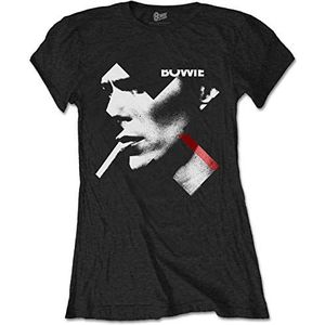 David Bowie - X Smoke Red Women's Small T-Shirt - Black