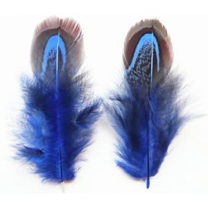 Natuurlijke kleurrijke kleine Ringneck fazantenveren voor ambachten 3-7cm oorbellen sieraden creatie carnaval decor-koningsblauw-500 stuk