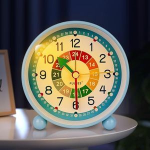 Kinderwekker: kinderwekker zonder tikken, digitale wekker, geruisloze leerwekker, leerwekker, kinderhorloge, compact, analoge wekker voor kinderen voor meisjes en jongens, reiswekker met nachtlampje,