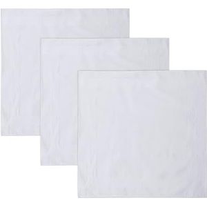 NyxSeat 3 stuks witte gebreide zakdoeken voor mannen, katoenen zakdoeken voor kinderen, zweetdoeken en klassieke zakdoeken, zakdoeken voor mannen en vrouwen, wit, Eén maat
