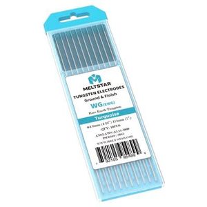 MELTSTAR WG20 Wolfraam elektroden voor TIG-lassen met zeldzame aardmetalen, turquoise, verpakking van 10 stuks, turquoise - zeldzame aardmix (EWG), Ø1,6 x 175 mm)