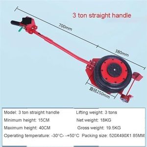 3 Tons Pneumatische Autokrik Drievoudige Zak Luchtkrik Hand-end Type Auto Hefapparatuur Garage Reparatie Winkel Autokrik(ME18K)