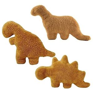 3 stuks pluche dier dinosaurus pluche dier dino nugget kussen, sierkussen dinosaurus knuffeldier pluche dier, dino kip nugget kussen, grappig dino kip nuggets kussen, geschenken voor kinderen en volwassenen