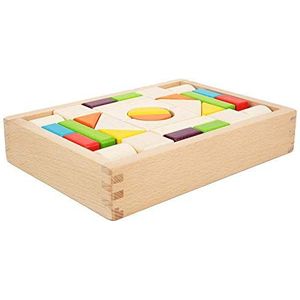 Glad oppervlak houten blok speelgoed, bouwstenen speelgoed, voor baby kinderen(30 colorful blocks)