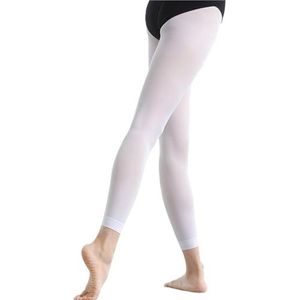 CSSHNL Ballet Panty Volwassen Vrouwen Kinderen Voetdans Panty Zonder Voeten Strak Meisjes Convertible Dans Ballet Panty leggings, 60d Wit 9 Punten, L 125-150CM