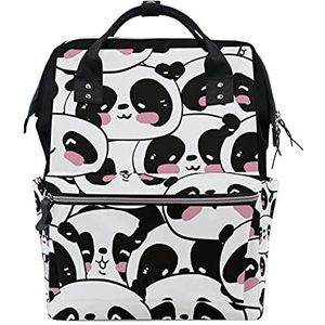 Panda Roze Zwarte Luiertas Rugzak Mom Bag Casual Lichtgewicht Grote Capaciteit voor Reizen Mammy Vrouwen Meisjes