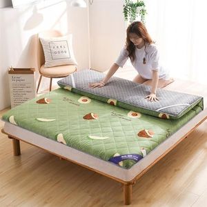 Tatami vloermat, bedmatras, ademende Japanse futon, dikke zachte matrastopper, opvouwbare gewatteerde matrasbeschermer, dikte 5 cm (kleur: A, maat: 100 x 200 cm)