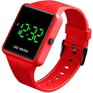 MASTOP Mode Dames Jurk Buitensporten Elektrisch Horloge Roze Siliconen Band Quartz Horloge Led Digitale Display (rood a), Rood, Zakelijk Casual Mode Sport