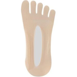 YIJIANUO 4 Paar Vrouwen Zomer Vijf Vinger Teen Sokken Ultradunne Onzichtbare Siliconen Antislip Sok Ademend Anti-wrijving Boot Sokken, 4 paar huid, One size